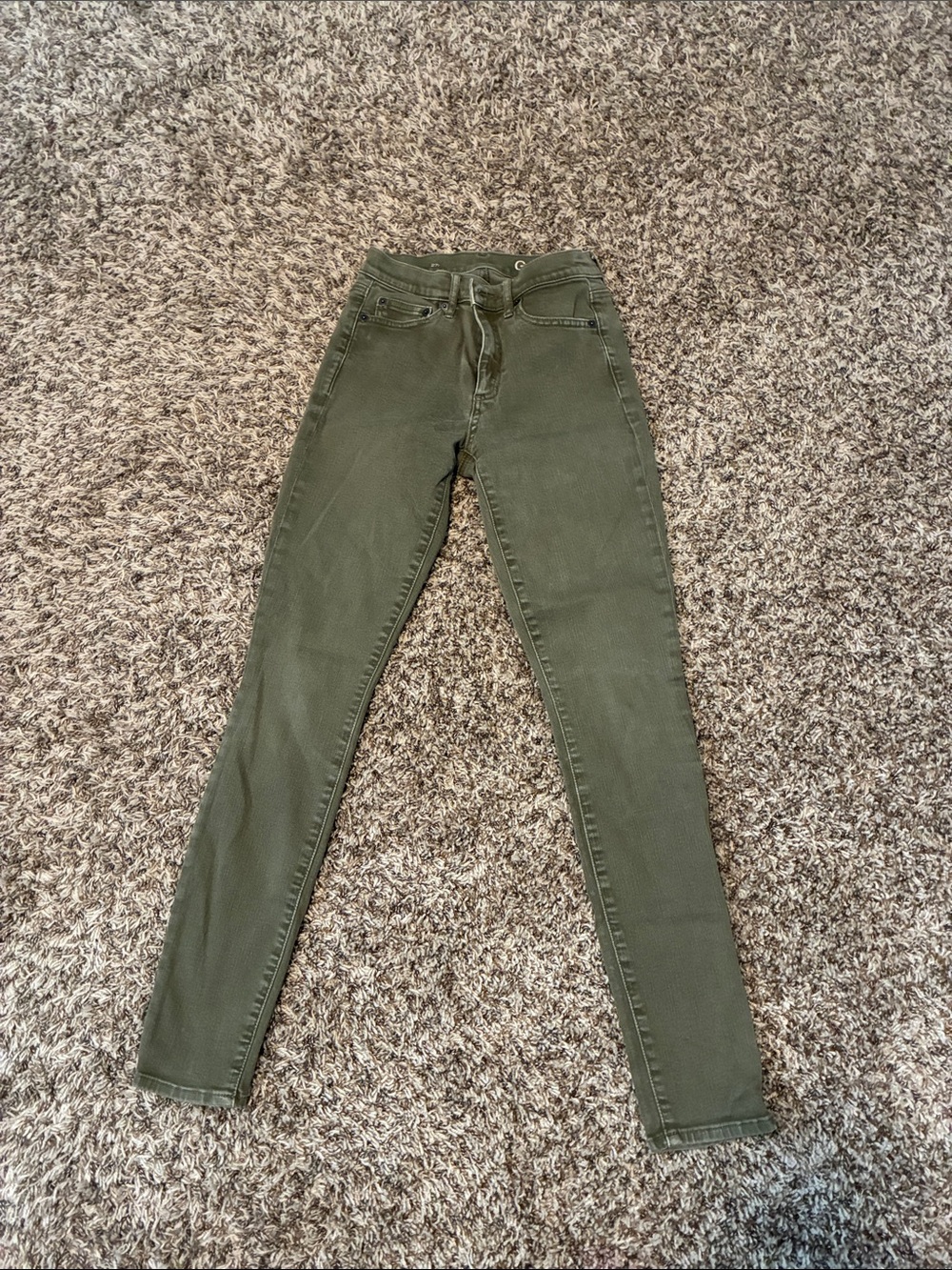 GAP Olive Green High-Rise Skinny Jeans